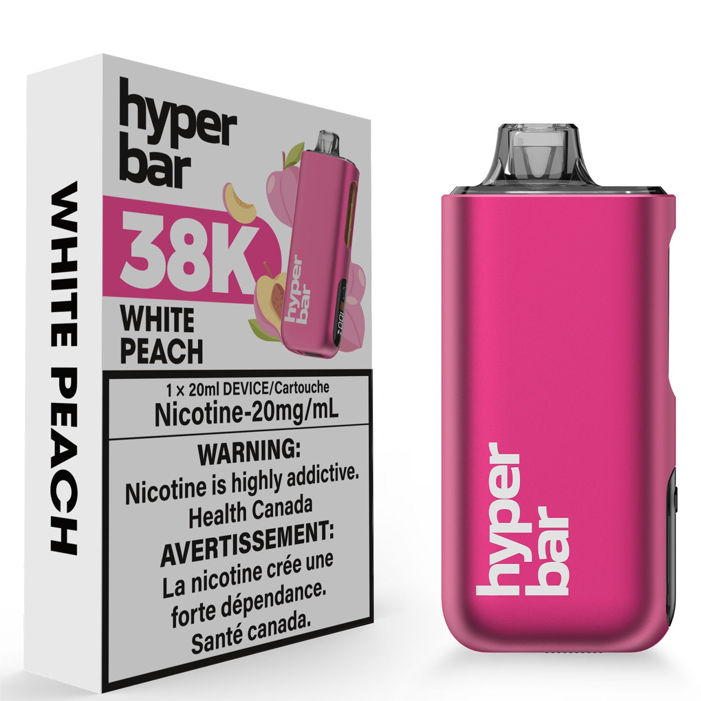 Hyperbar BE38000 38K Disposable Vape White Peach