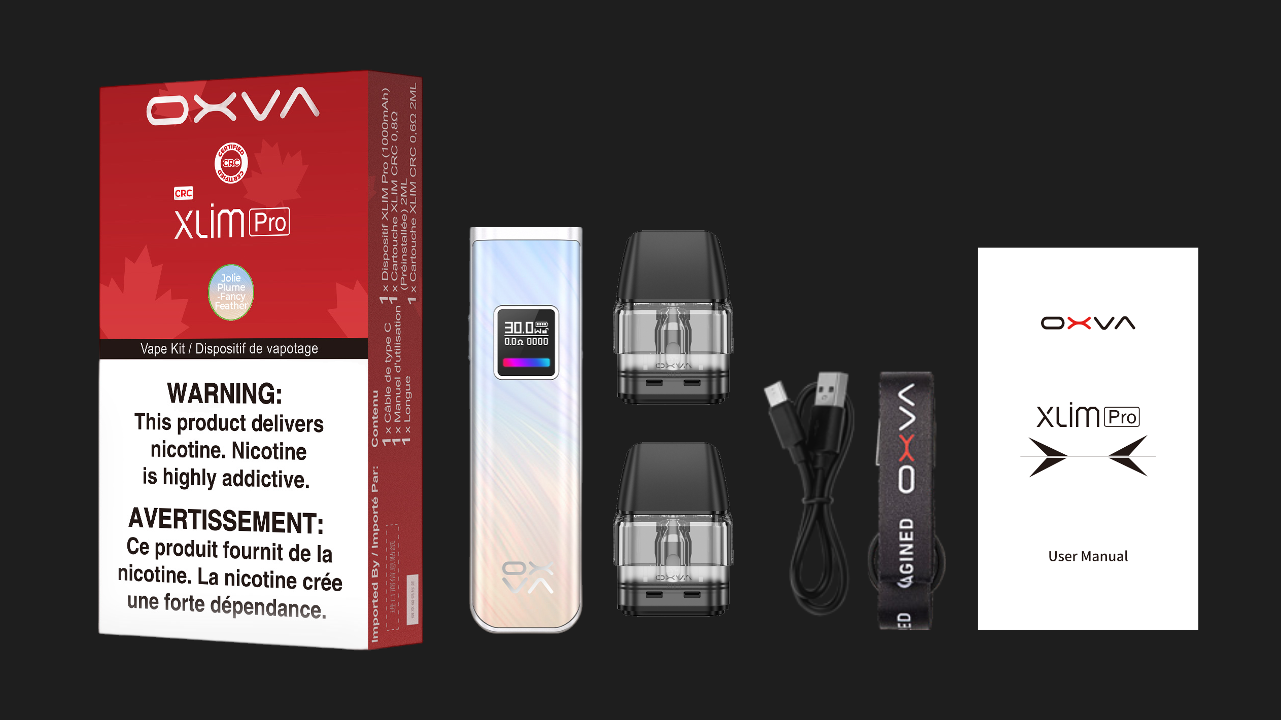 OXVA XLIM PRO Pod Kit CRC Package Includes