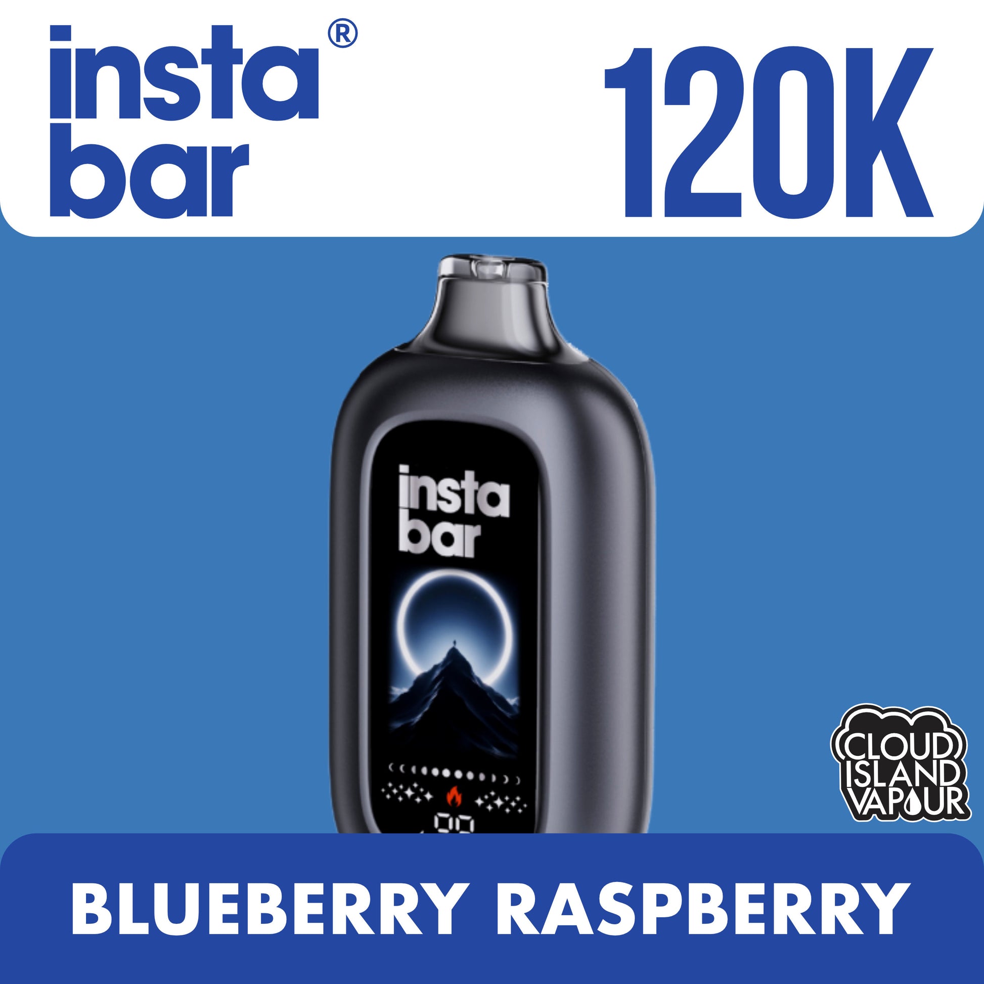 Insta Bar 120K Disposable Vape - Blueberry Raspberry Cloud Island Vapour Insta Bar 120K Disposable Vape - Blueberry Raspberry Cloud Island Vapour