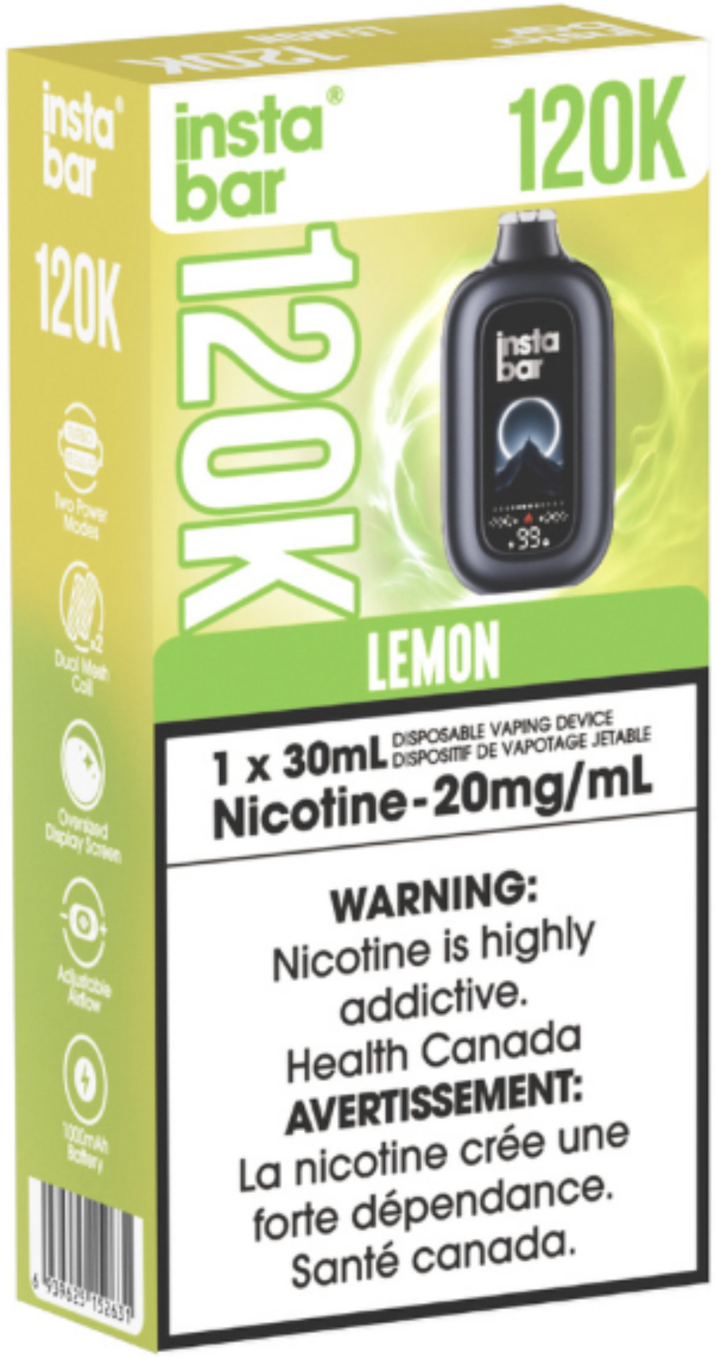 Insta Bar 120K Disposable Lemon
