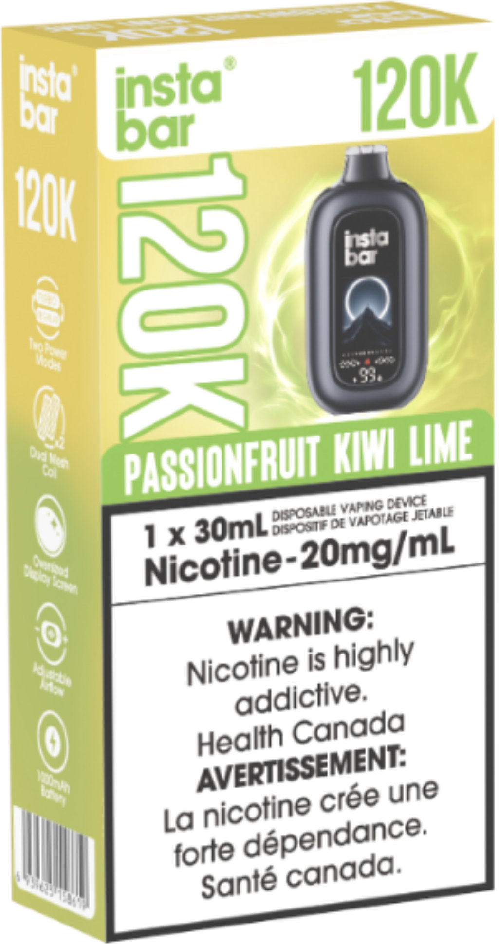 Insta Bar 120K Disposable Passionfruit Kiwi Lime