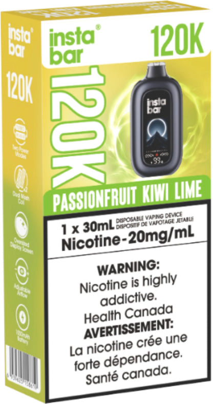 Insta Bar 120K Disposable Passionfruit Kiwi Lime