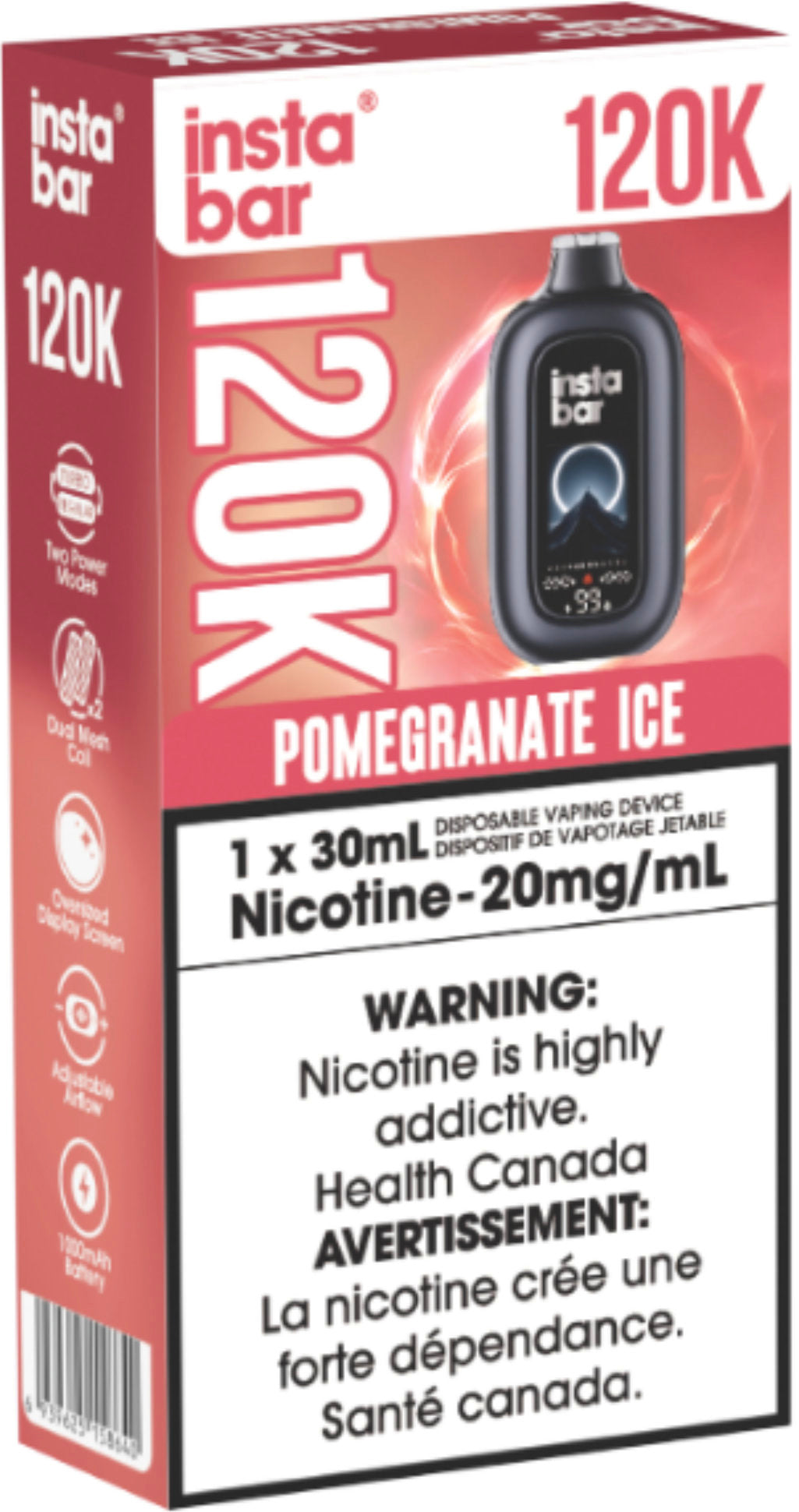 Insta Bar 120K Disposable Pomegranate Ice