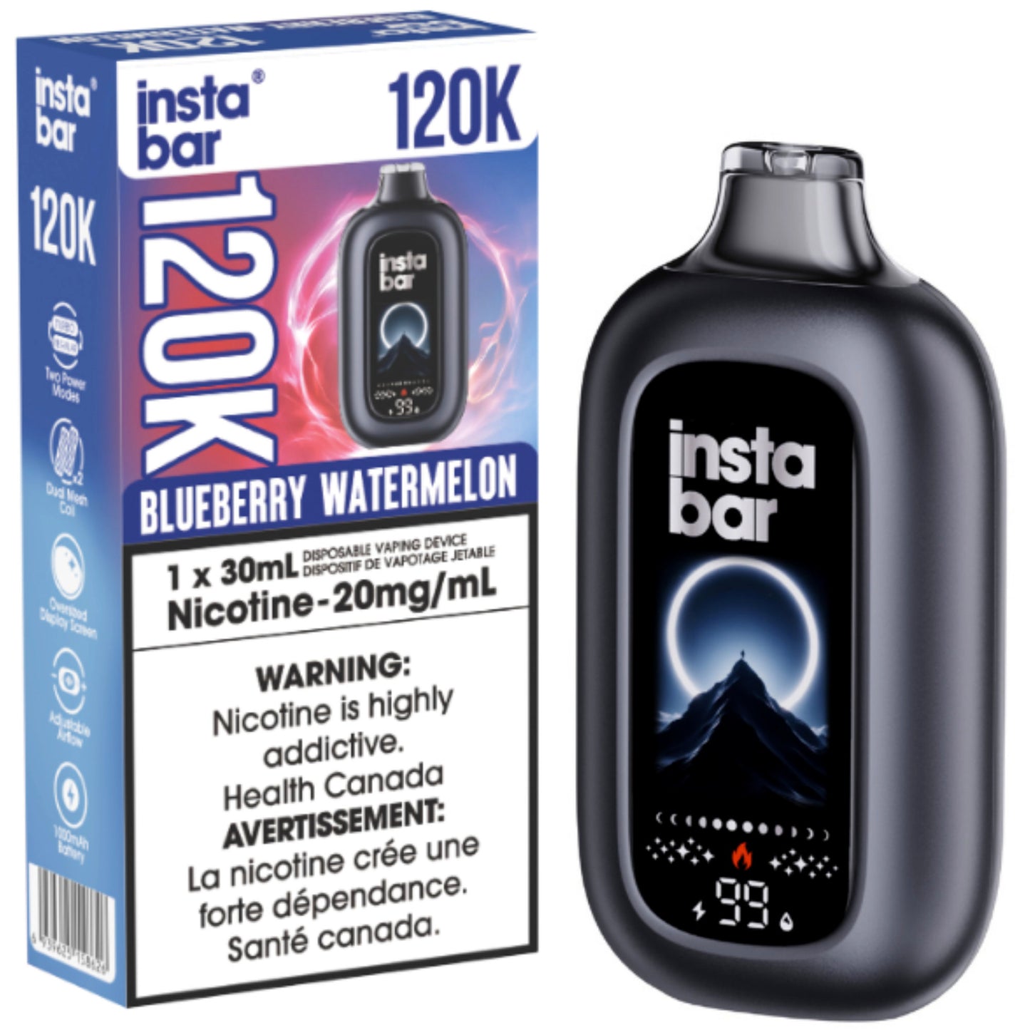 Insta Bar 120K Disposable Vape Blueberry Watermelon
