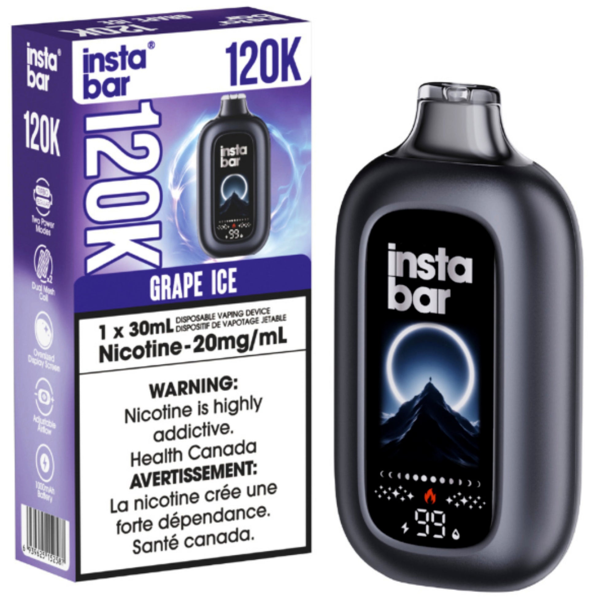 Insta Bar 120K Disposable Vape Grape Ice