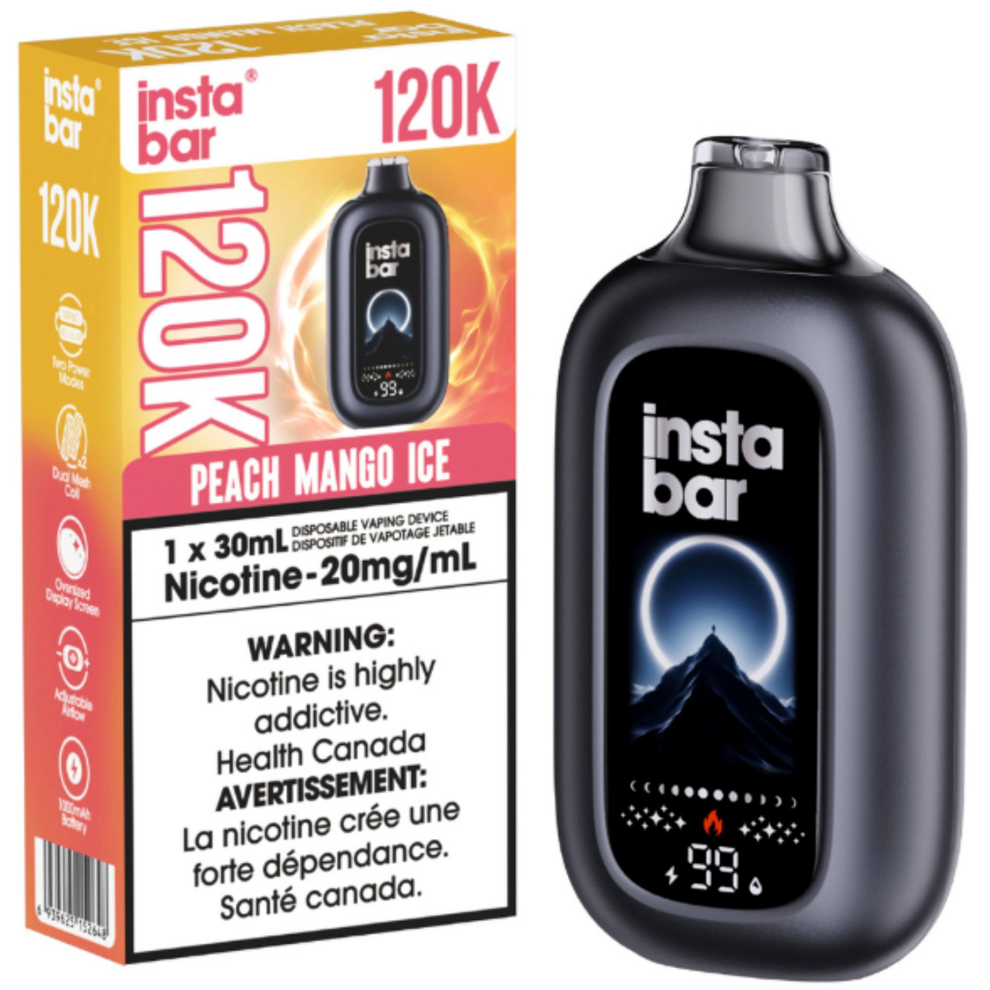 Insta Bar 120K Disposable Vape Peach Mango Ice