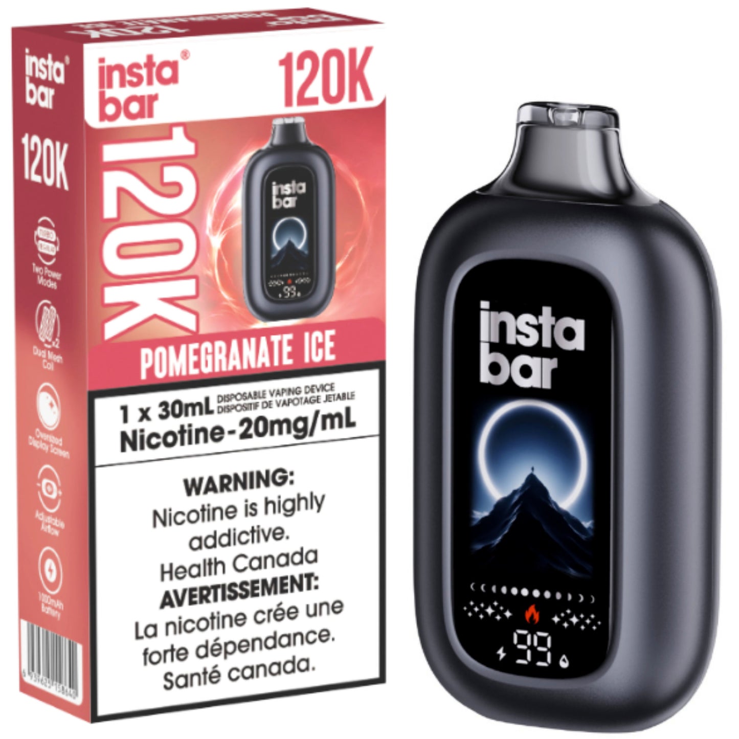 Insta Bar 120K Disposable Vape Pomegranate Ice