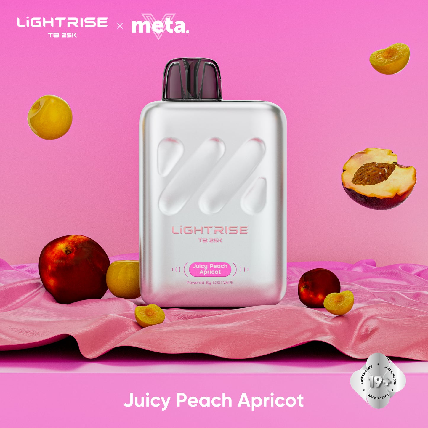 Juicy Peach Apricot Lost Vape Lightrise TB 25K Disposable Vape 25000 Puffs