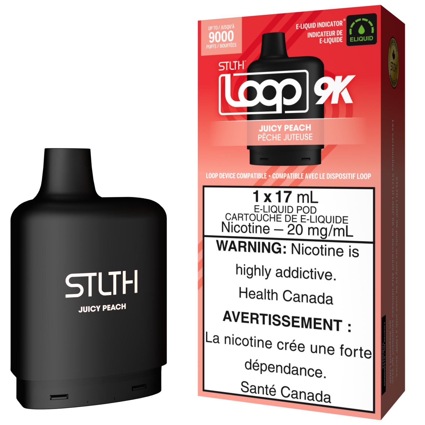 Juicy Peach STLTH LOOP 9K Pod Pack