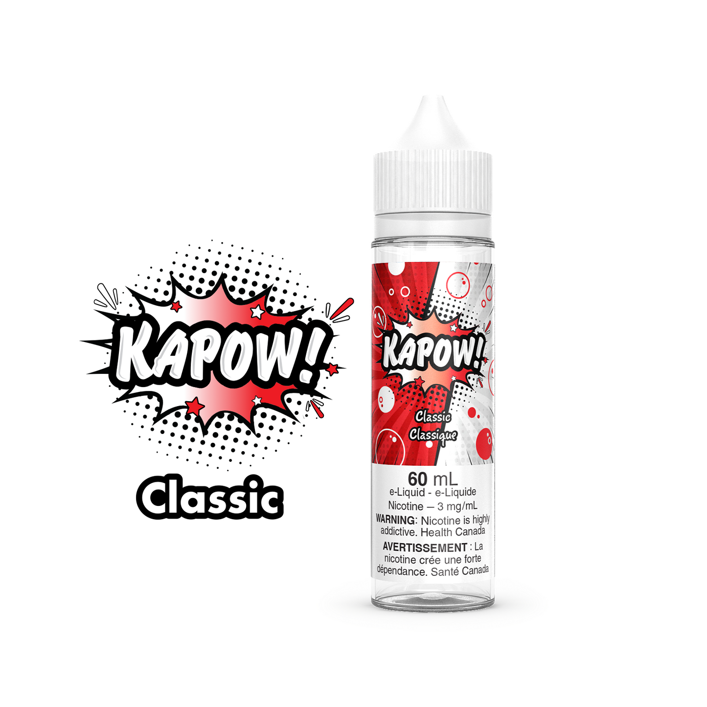 Kapow E-Liquid 60ml bottle in the flavour Classic