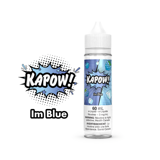 Kapow E-Liquid 60ml bottle in the flavour Im Blue