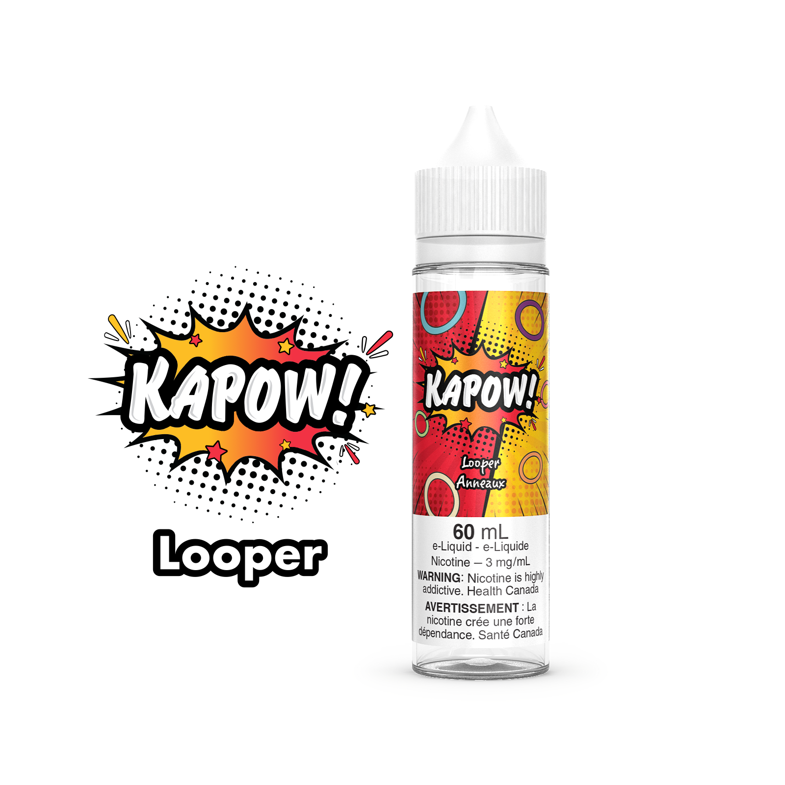 Kapow E-Liquid 60ml bottle in the flavour Looper