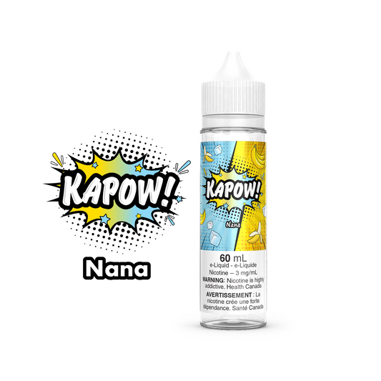 Kapow E-Liquid 60ml bottle in the flavour Nana