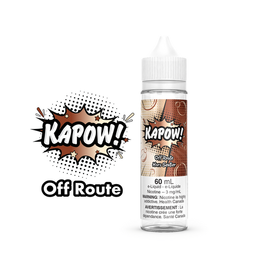 Kapow E-Liquid 60ml bottle in the flavour Off Route