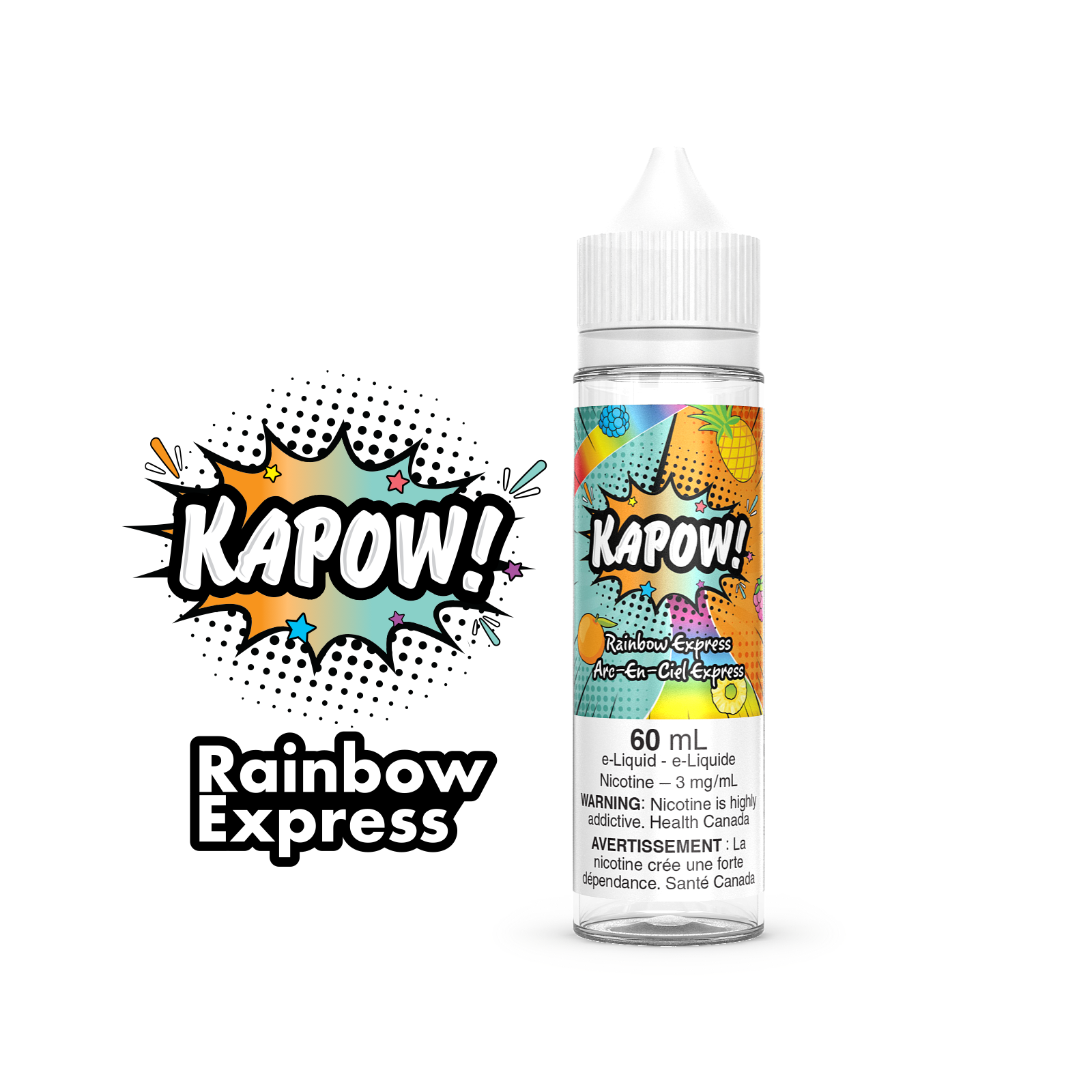 Rainbow Express - Kapow E-Liquid 60ml Vape Juice Cloud Island Vapour Rainbow Express - Kapow E-Liquid 60ml Vape Juice Cloud Island Vapour