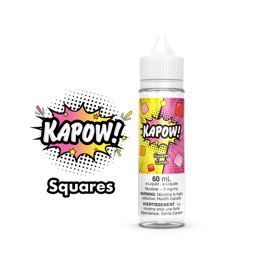 Kapow E-Liquid 60ml bottle in the flavour Squares