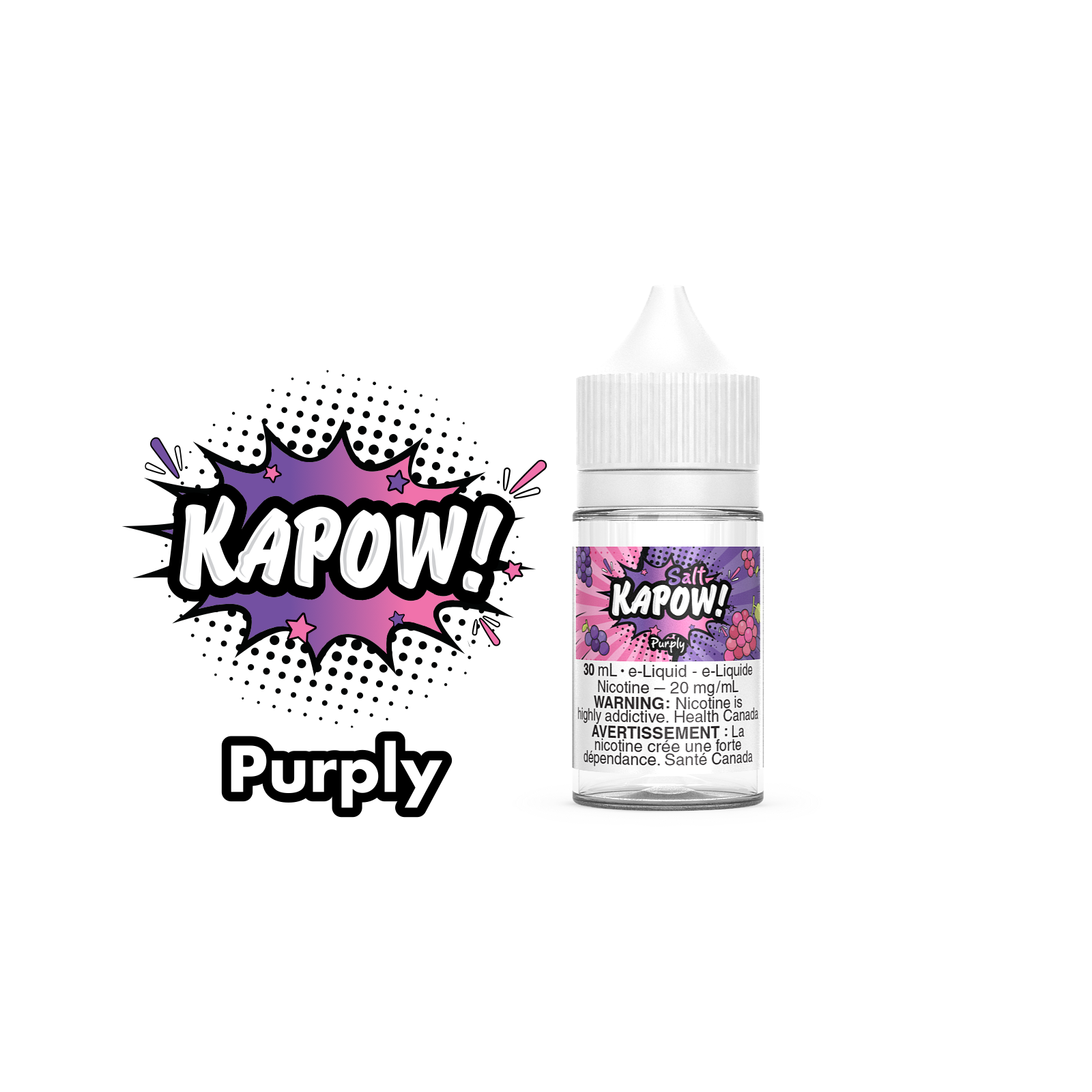 Purply - Kapow Salt Nic E-Liquid Cloud Island Vapour Purply - Kapow Salt Nic E-Liquid Cloud Island Vapour