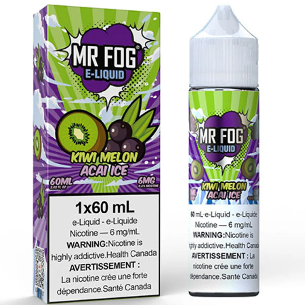 Kiwi Melon Acai Ice MR FOG E-Liquid 60mL