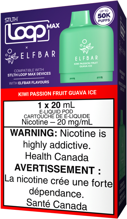 Kiwi Passion Fruit Guava Ice STLTH LOOP MAX X ELFBAR Pod Pack