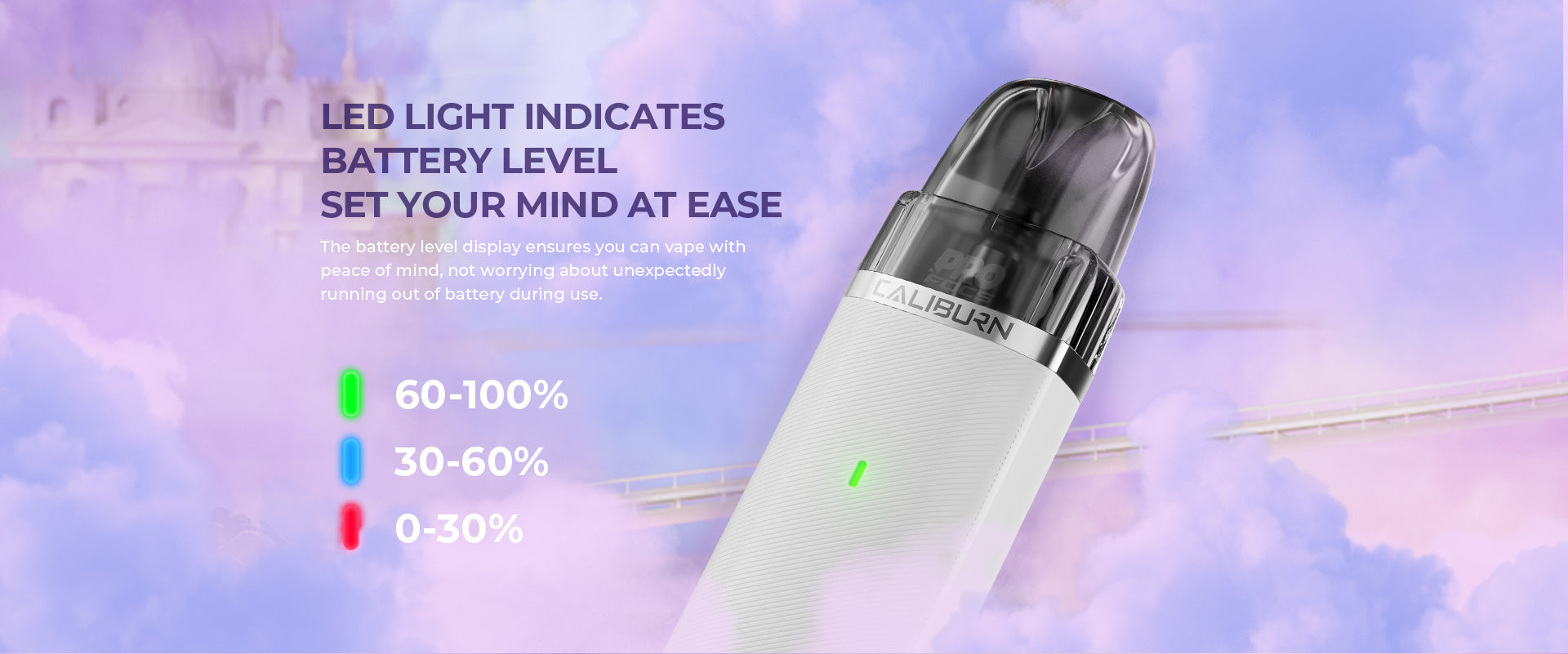 LED Battery Indicator Light UWELL CALIBURN G3 LITE Pod Kit