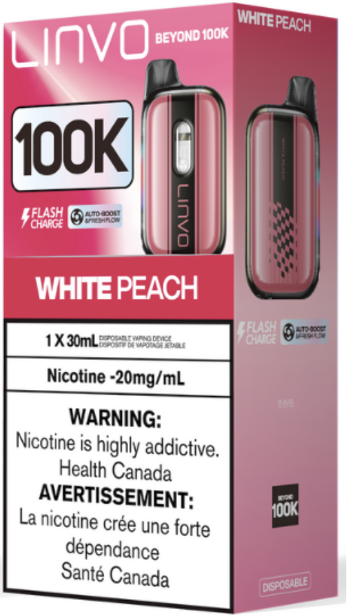 Linvo Beyond 100K Disposable White Peach