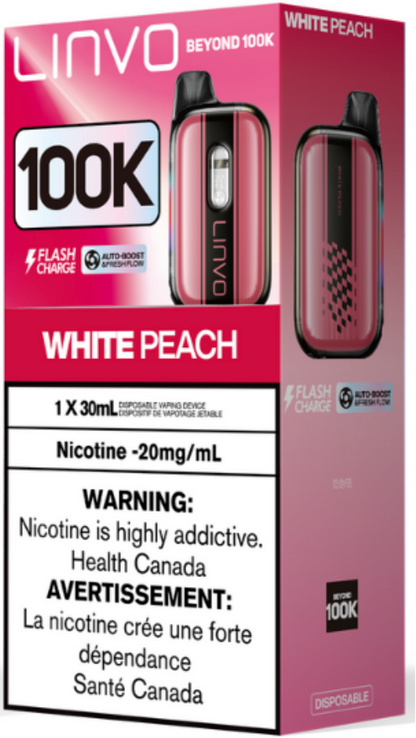 Linvo Beyond 100K Disposable White Peach