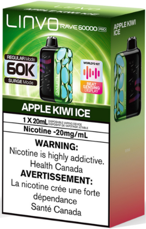 Linvo Rave 60000 Pro 60K Disposable Apple Kiwi Ice