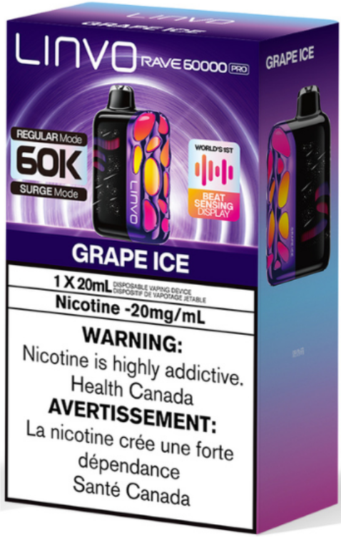 Linvo Rave 60000 Pro 60K Disposable Grape Ice