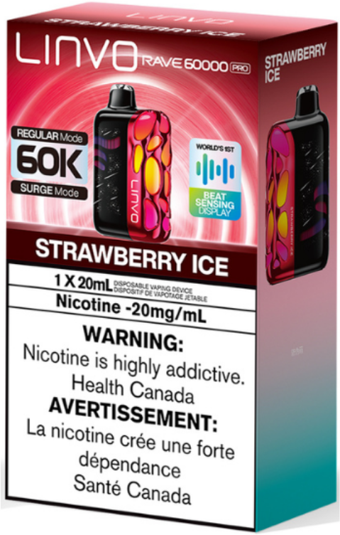 Linvo Rave 60000 Pro 60K Disposable Strawberry Ice