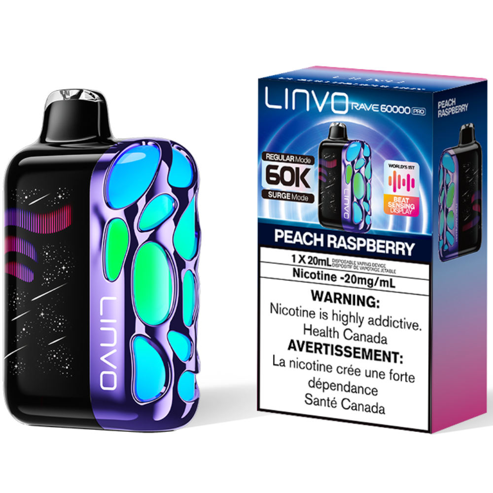 Linvo Rave 60000 Pro Disposable Vape Peach Raspberry
