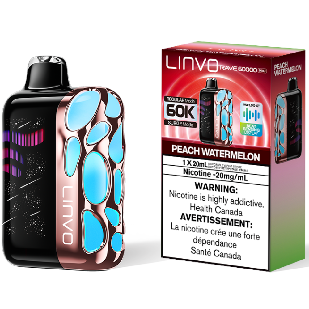 Linvo Rave 60000 Pro Disposable Vape Peach Watermelon