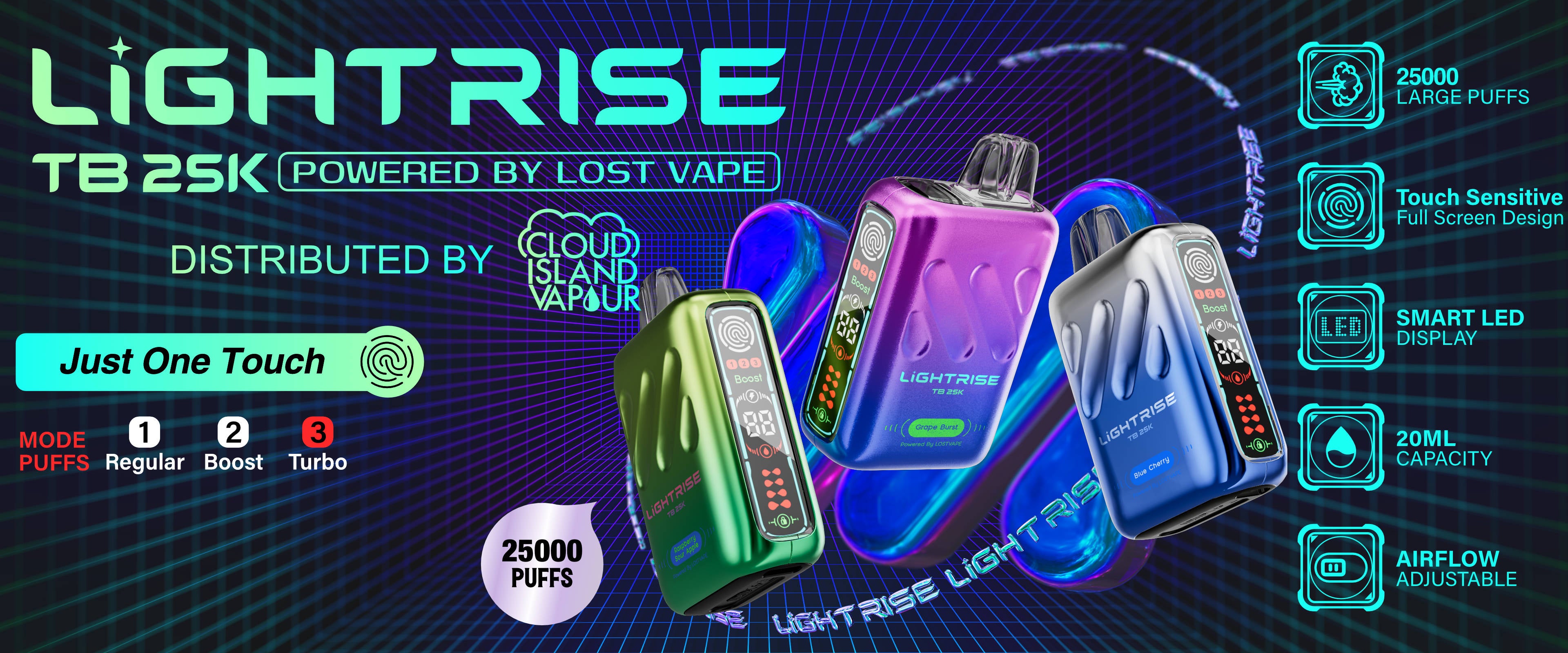 Lost Vape Lightrise TB 25K Disposable Vape Banner 25000 Puffs