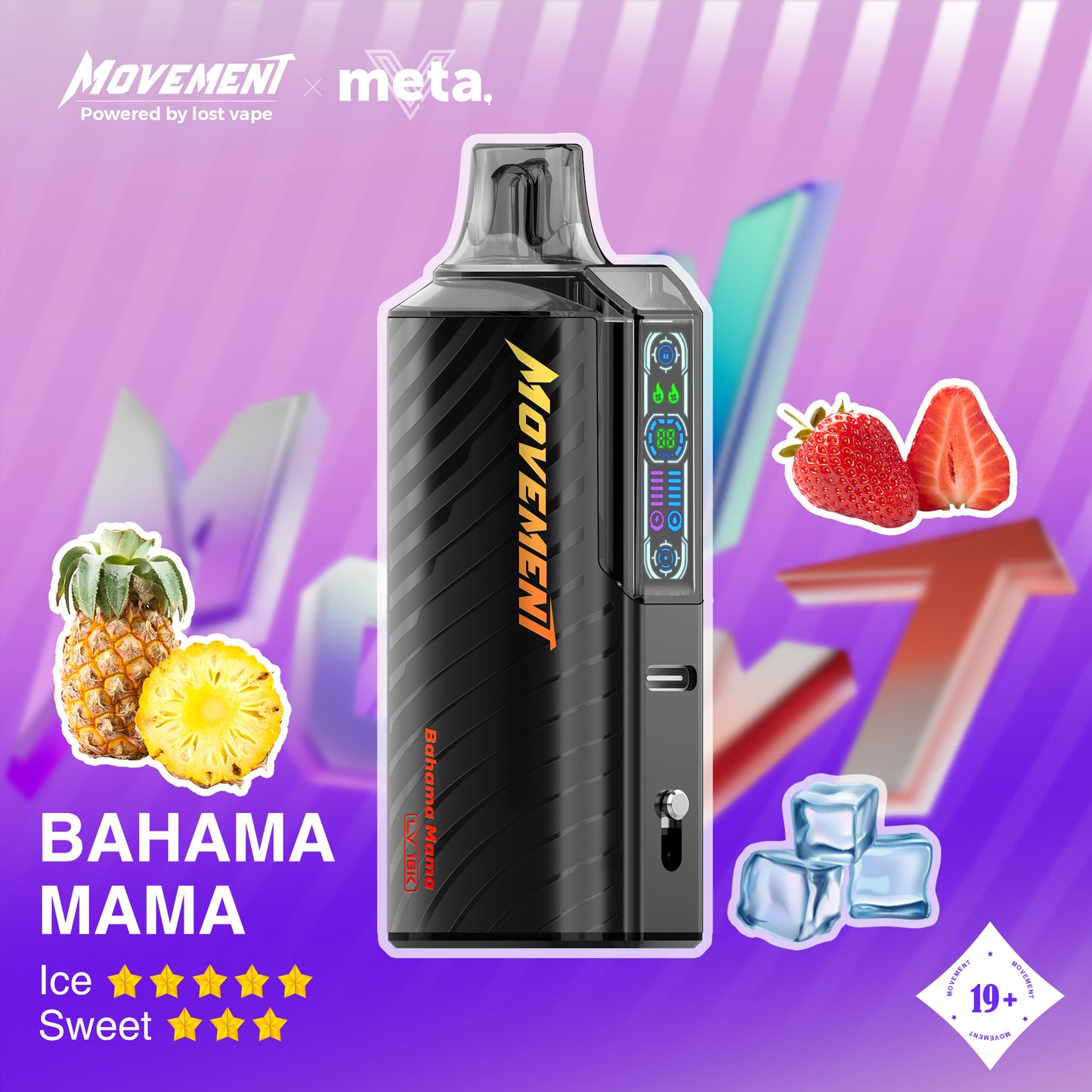 Lost Vape Movement LV 18K Disposable Vape 18000 Puffs Bahama Mama