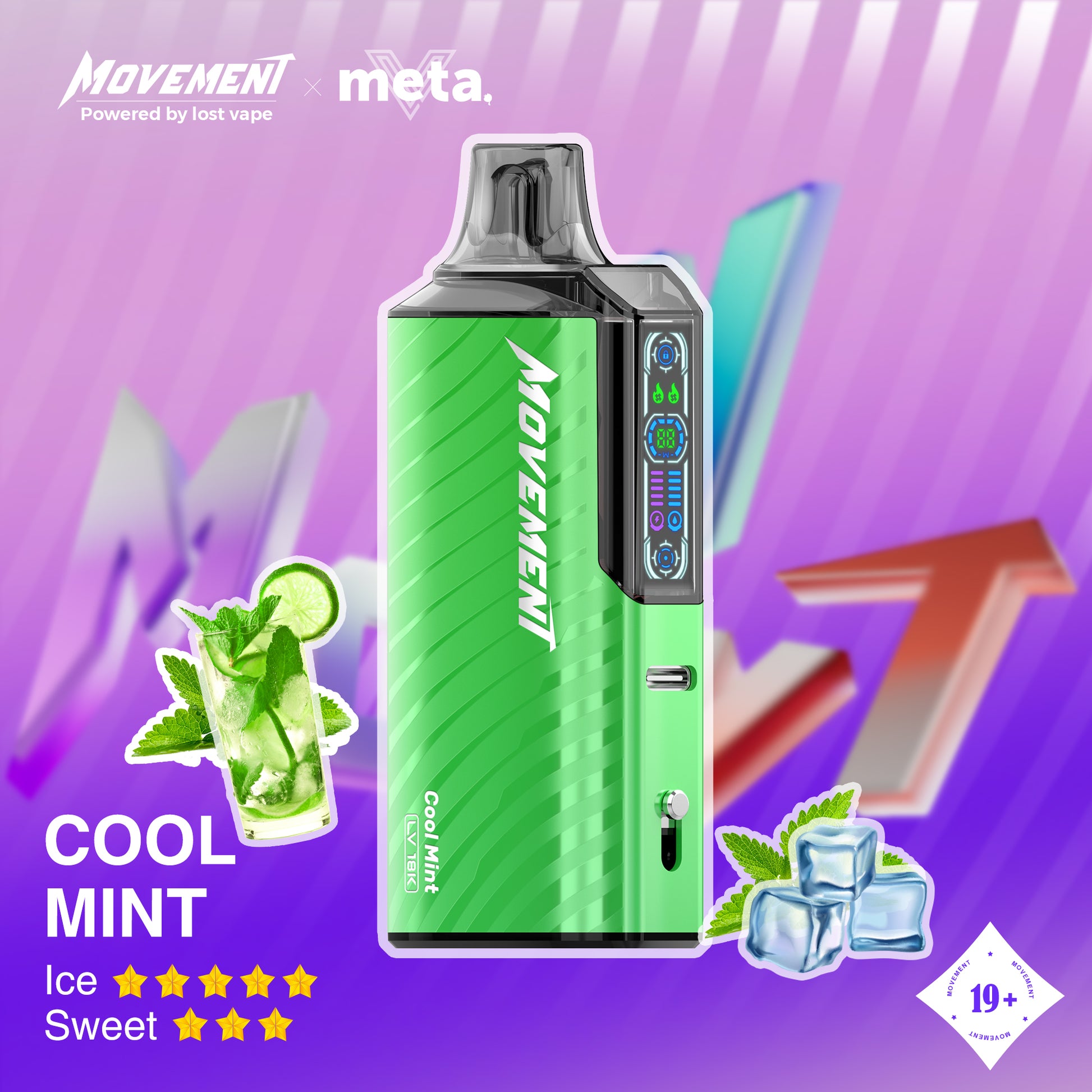 Lost Vape Movement LV 18K Disposable Vape - Cool Mint Cloud Island Vapour Lost Vape Movement LV 18K Disposable Vape - Cool Mint Cloud Island Vapour