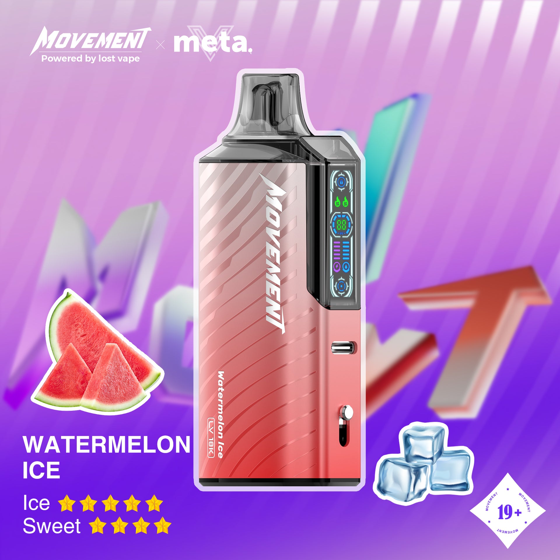 Lost Vape Movement LV 18K Disposable Vape - Watermelon Ice Cloud Island Vapour Lost Vape Movement LV 18K Disposable Vape - Watermelon Ice Cloud Island Vapour