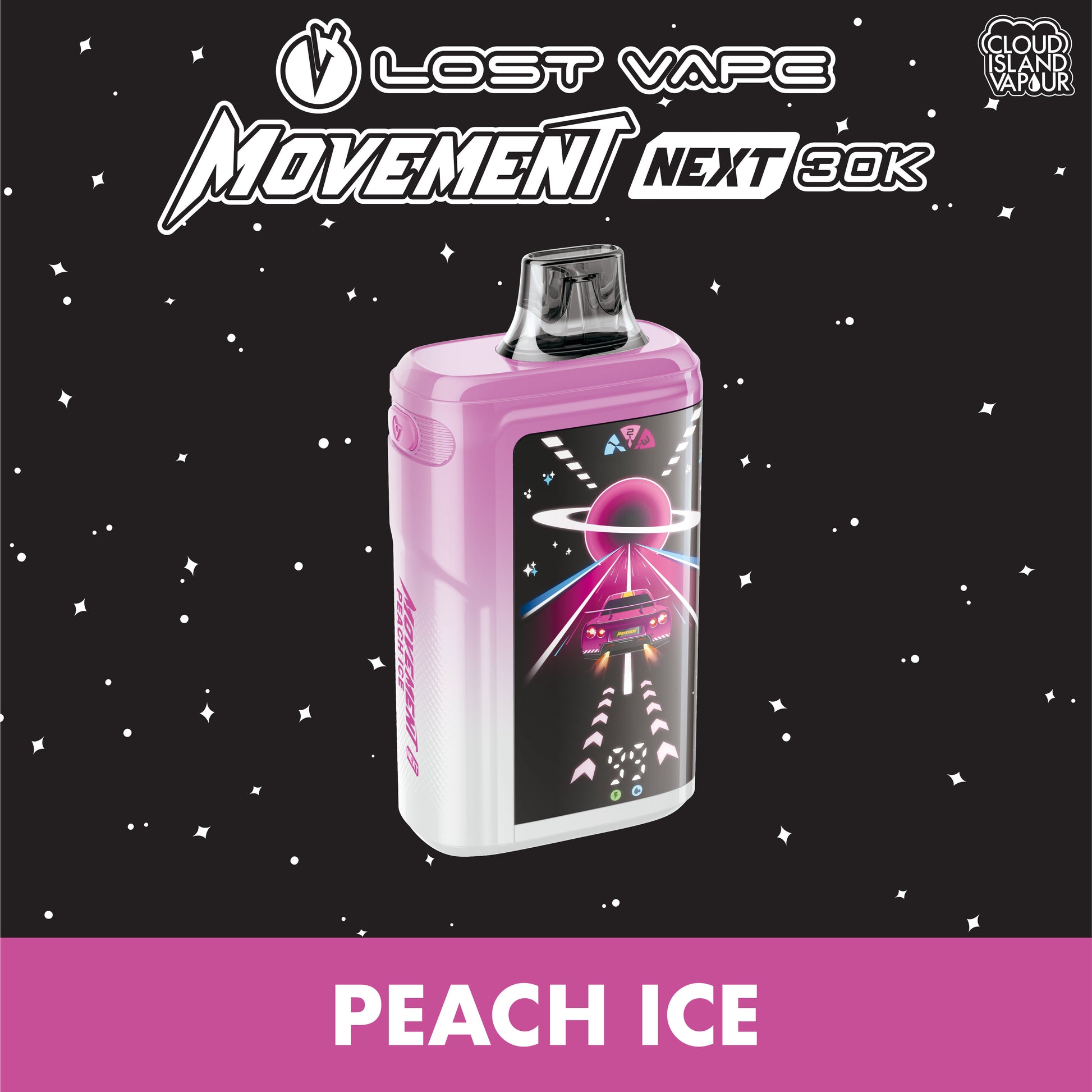 Lost Vape Movement Next 30K Disposable Vape - Peach Ice Cloud Island Vapour Lost Vape Movement Next 30K Disposable Vape - Peach Ice Cloud Island Vapour