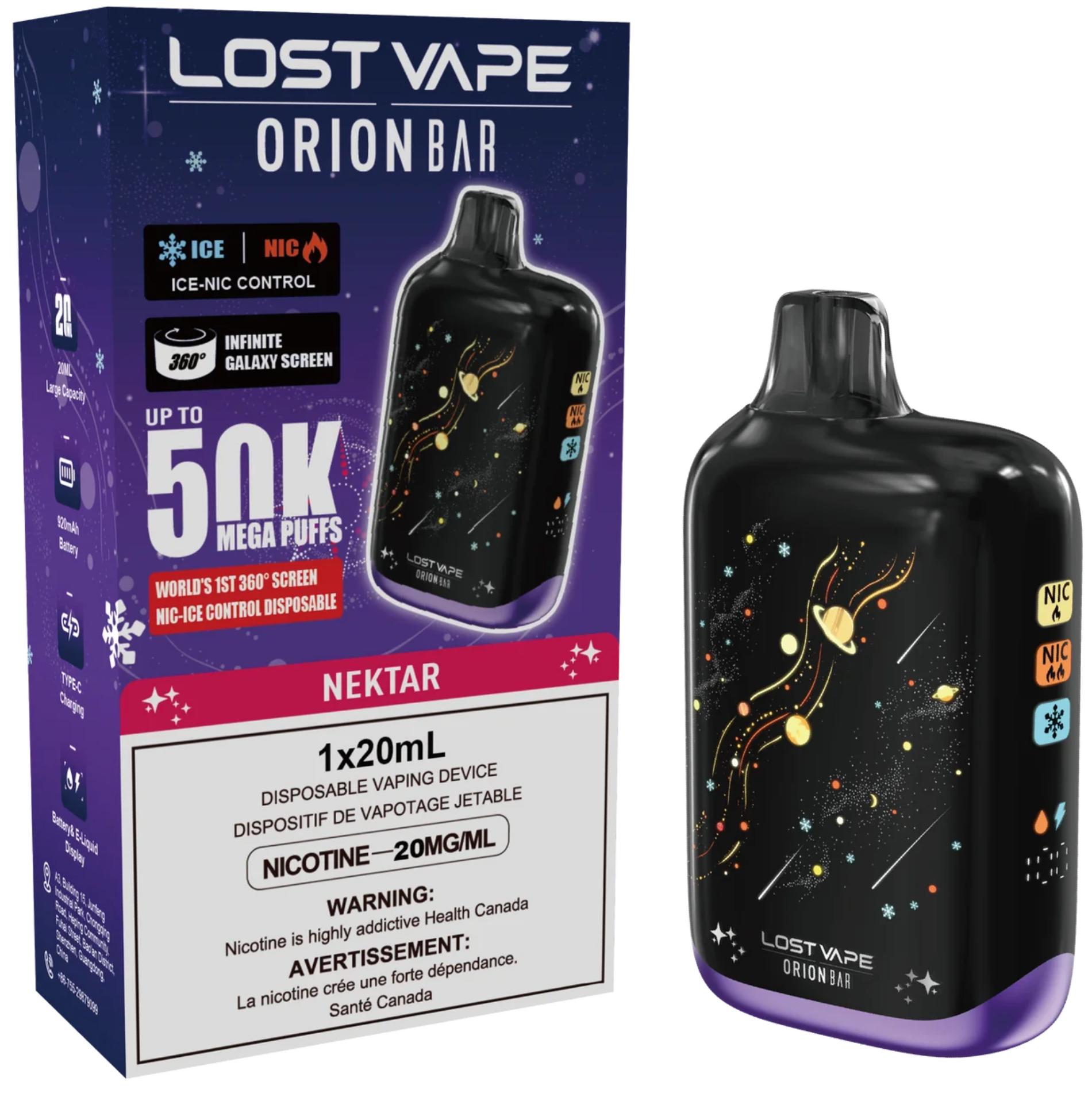 Lost Vape Orion Bar 50K Disposable Vape Nektar