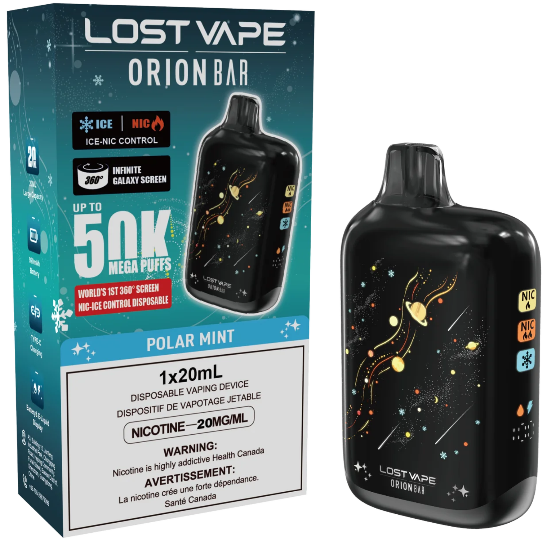 lost vape orion bar cool mint 50K Disposable Vape Best Vape Kits: What Weed Pens Flavor:Hokkaido Melon