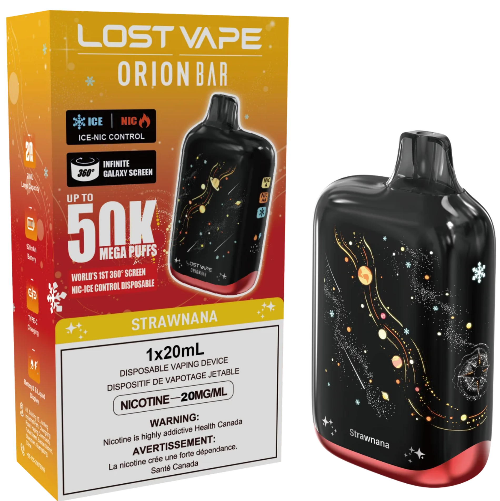 Lost Vape Orion Bar 50K Disposable Vape Strawnana