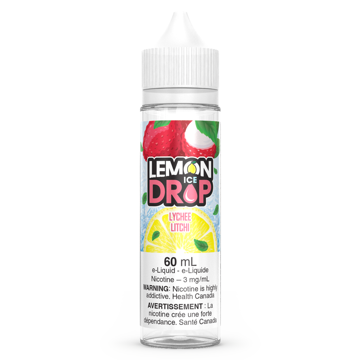 Lychee LEMON DROP ICE Vape Juice E-Liquid 60mL Freebase