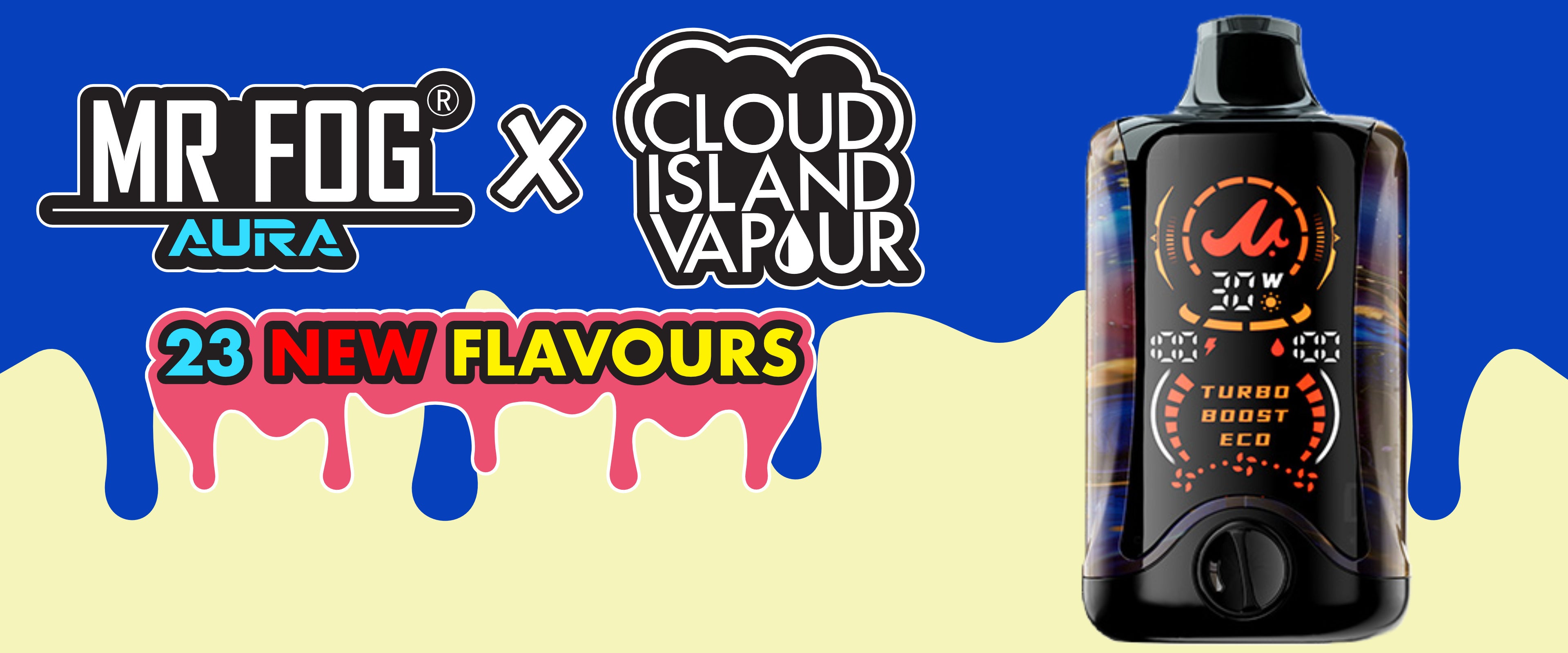 MR FOG AURA 23 New Flavours Disposable Vape Banner