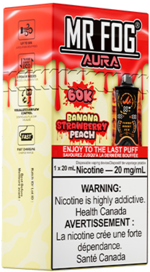 MR FOG AURA 60K Disposable Banana Strawberry Peach