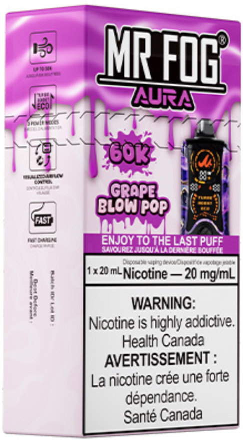 MR FOG AURA 60K Disposable Grape Blow Pop
