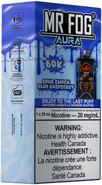 MR FOG AURA 60K Disposable Sour Shock Blue Raspberry