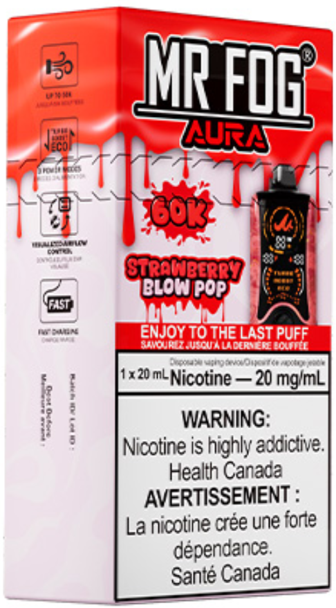 MR FOG AURA 60K Disposable Strawberry Blow Pop