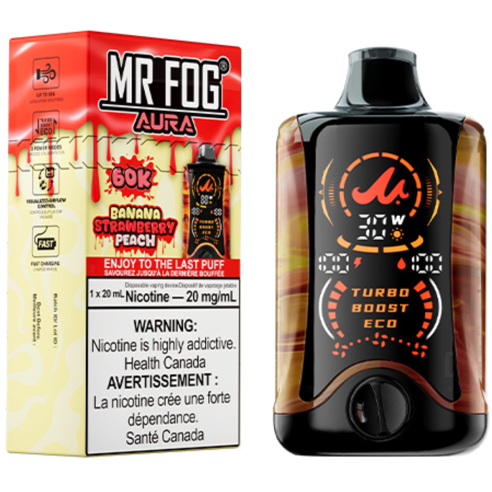MR FOG AURA 60K Disposable Vape Banana Strawberry Peach