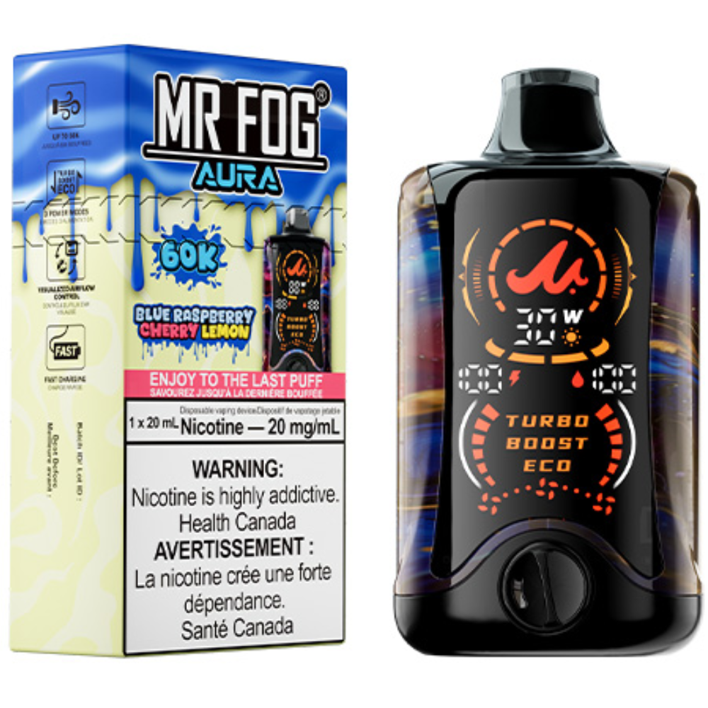 MR FOG AURA 60K Disposable Vape Blue Raspberry Cherry Lemon