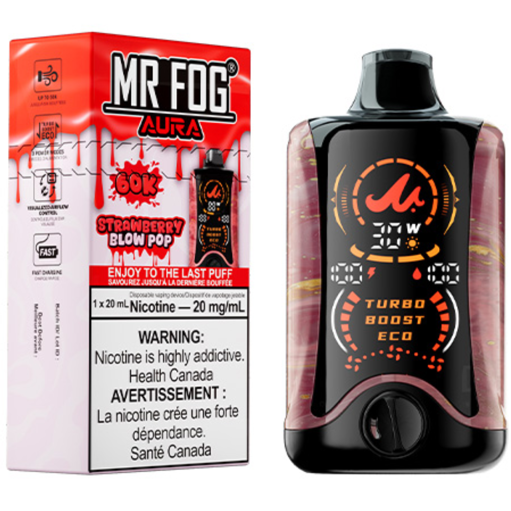 MR FOG AURA 60K Disposable Vape Strawberry Blow Pop
