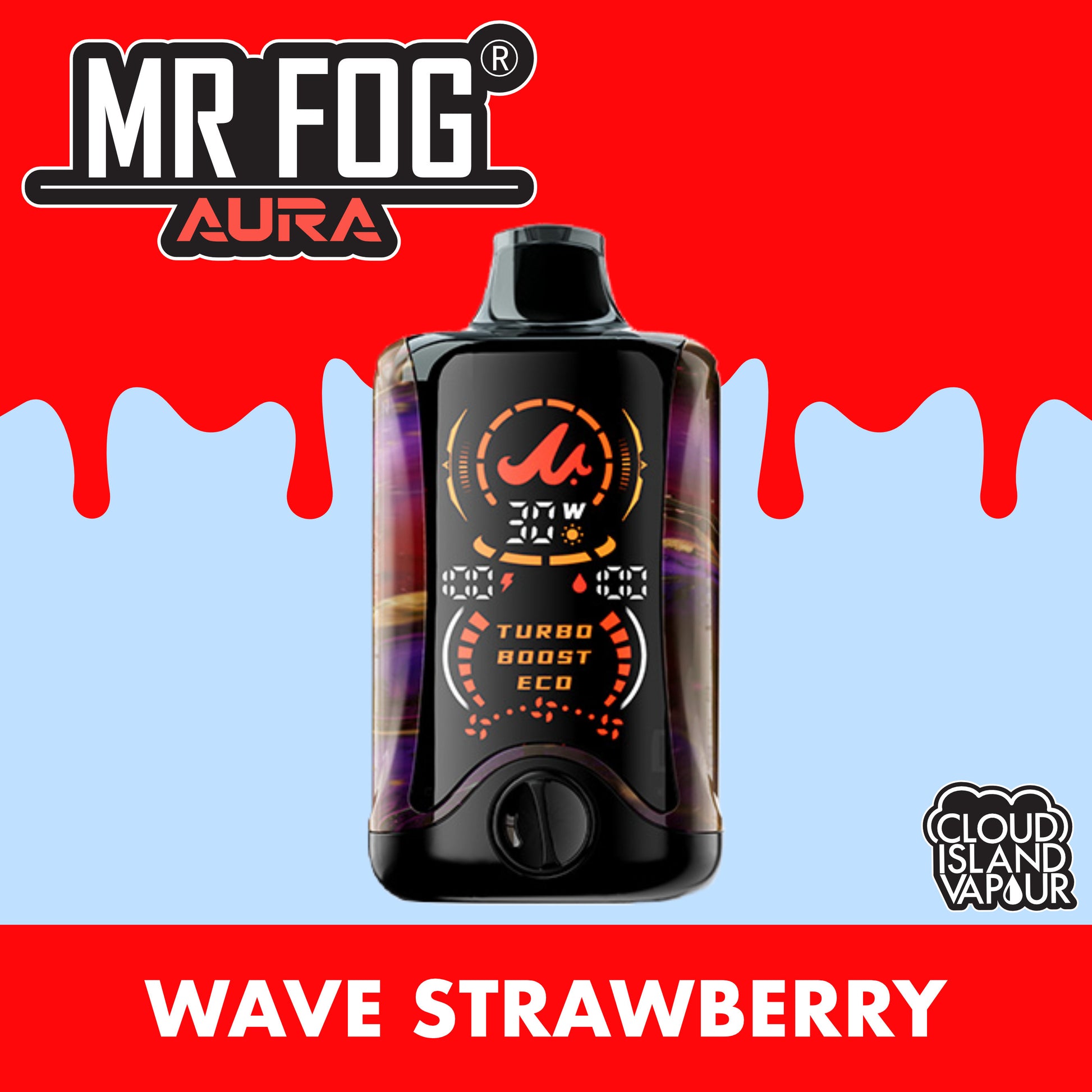 MR FOG AURA 60K Disposable Vape - Wave Strawberry Cloud Island Vapour MR FOG AURA 60K Disposable Vape - Wave Strawberry Cloud Island Vapour