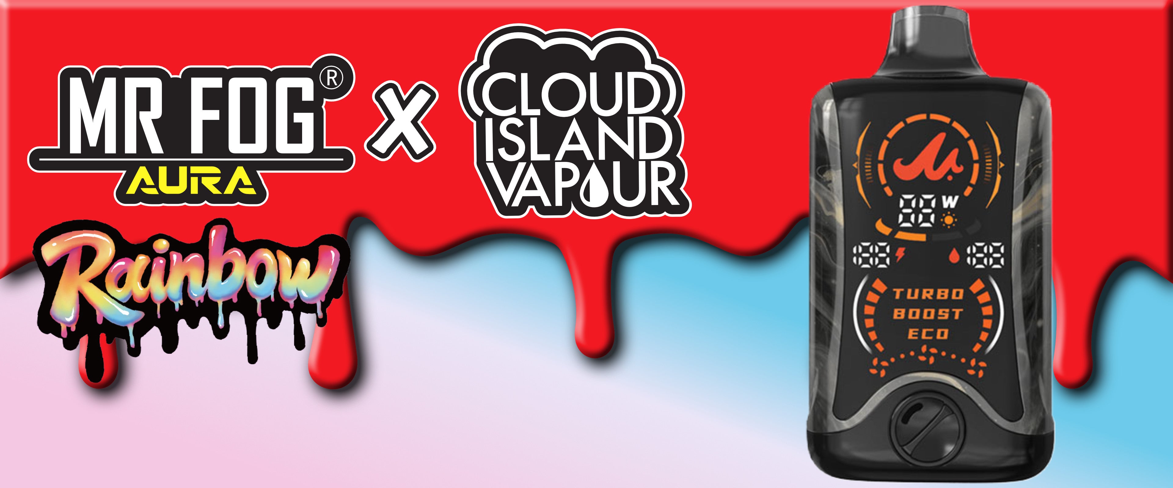 MR FOG AURA Rainbow Disposable Vape Banner